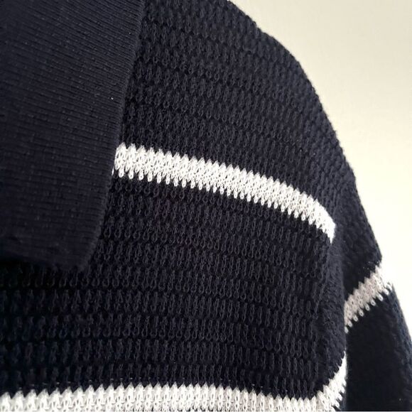 Old Navy Men’s Short Sleeve Sweater Button Polo Navy Stripe XXL Tall, NWOT - Picture 3 of 7